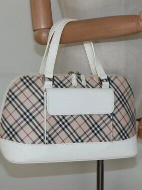 BURBERRY Nova Check Hand Bag Canvas Beige
